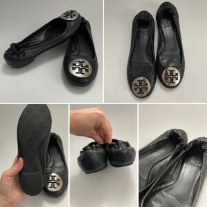 Tory Burch Minnie Travel Ballet Black‎ Size 6.5
